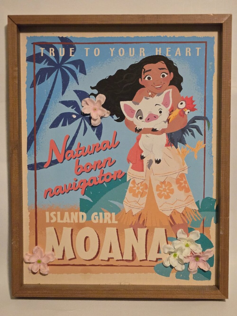 Framed 3D Island Girl Moana Poster Picture